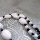 black white semi-precious stone necklace