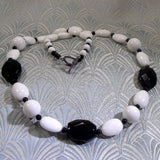 black white semi-precious necklace