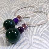 long green earrings, handmade jewellery sale uk, long agate earrings