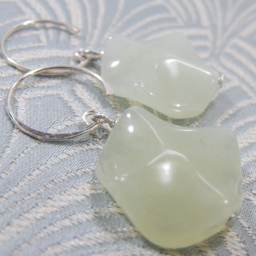 jade earrings, jade semi-precious stone jewellery earrings handmade uk