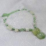 green jade semi-precious stone necklace uk