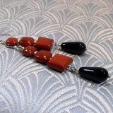 long semi-precious stone earrings