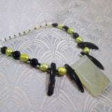 jade necklace with black onyx