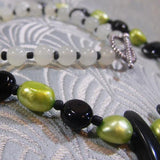 black onyx beads and freshwater pearls