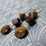long brown handmade statement earrings uk