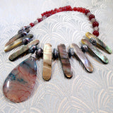 handcrafted necklace with agate pendant