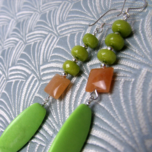 long green statement earrings uk, long handmade statement earrings uk, unique long statement earrings uk