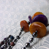 chubnky semi-precious beads, long statement necklace