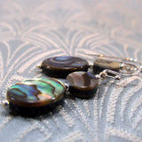 paua shell earrings, handcrafted jewellery sale, online jewellery sale uk, purple earrings