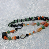 long necklace handmade semi-precious stone beads