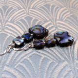 blue paua shell earring handmade uk