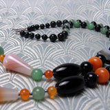 semi-precious stone bead necklace long length