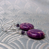 purple semi-precious earrings uk