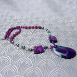 handmade pendant necklace, purple agate pendant necklace
