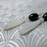 black white semi-precious beads