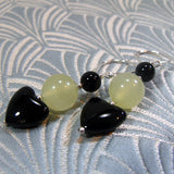 jade earrings, black green jewellery uk, jade jewellery, black green earrings