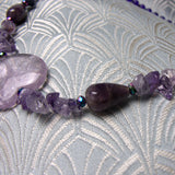purple semi-precious necklace short length