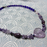 purple amethyst semi-precious short necklace