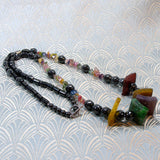 long semi-precious stone agate necklace
