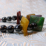 agate beads in long necklace