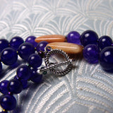 long purple amethyst beaded necklace