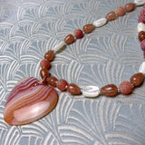 pendant necklace handmade semi-precious agate