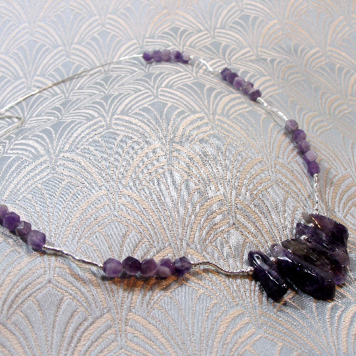 delicate necklace, dainty semi-precious necklace, amethyst handmade necklace 