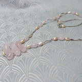 handcrafted pink semi-precious stone necklace design