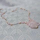 rose quartz semi-precious pink handmade necklace