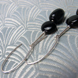 long black onyx statement earrings