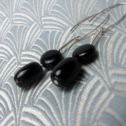 Long semi-precious stone earrings, long semi-precious earrings BB54