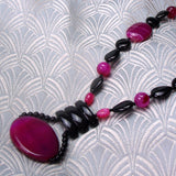 long black pink necklace design