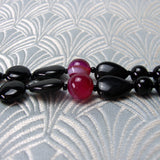 black semi-precious stone beads
