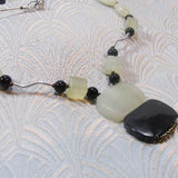 unique jade necklace with black onyx