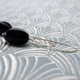 long drop earrings handmade black onyx