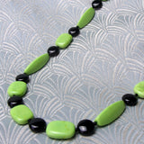 long black green semi-precious stone necklace
