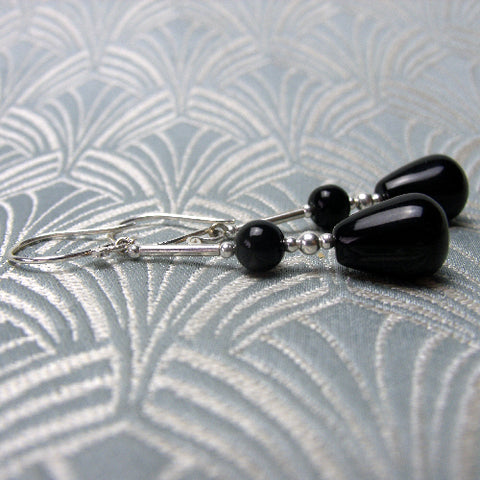 Long semi-precious stone earrings, long semi-precious earrings BB59