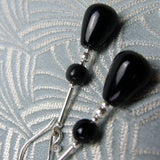 handmade long black earrings uk