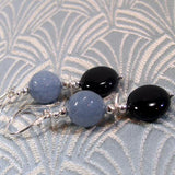 grey black agate earring design