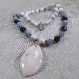 white howlite necklace with a pendant