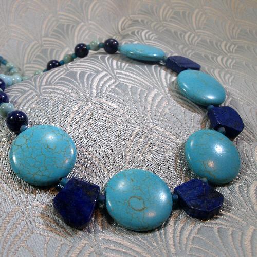 chunky blue necklace, handmade jewellery sale uk, online sale uk, jewellery sale online