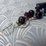 long purple amethyst statement earrings
