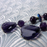 purple earrings, long statement earrings