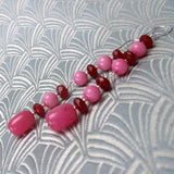 long pink statement earrings handmade uk