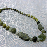 handmade jade necklace green semi-precious stone beads
