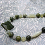 handmade jade neckalce green semi-precious beads