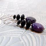purple black earrings uk