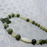 necklace handmade green jade semi-precious beads
