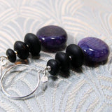 purple black agate earrings