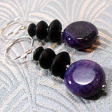 purple black semi-precious gemstone earrings